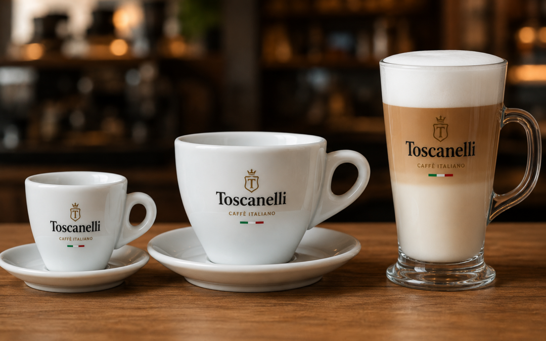 Cappuccinokopjes bedrukken met logo – Persoonlijke koffiekopjes voor horeca | Toscanelli